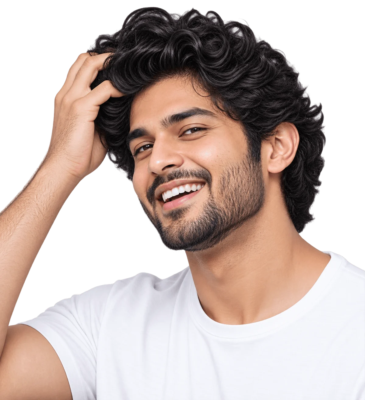 Young Indian man with healthy hair